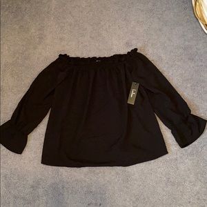 Black off the shoulder top